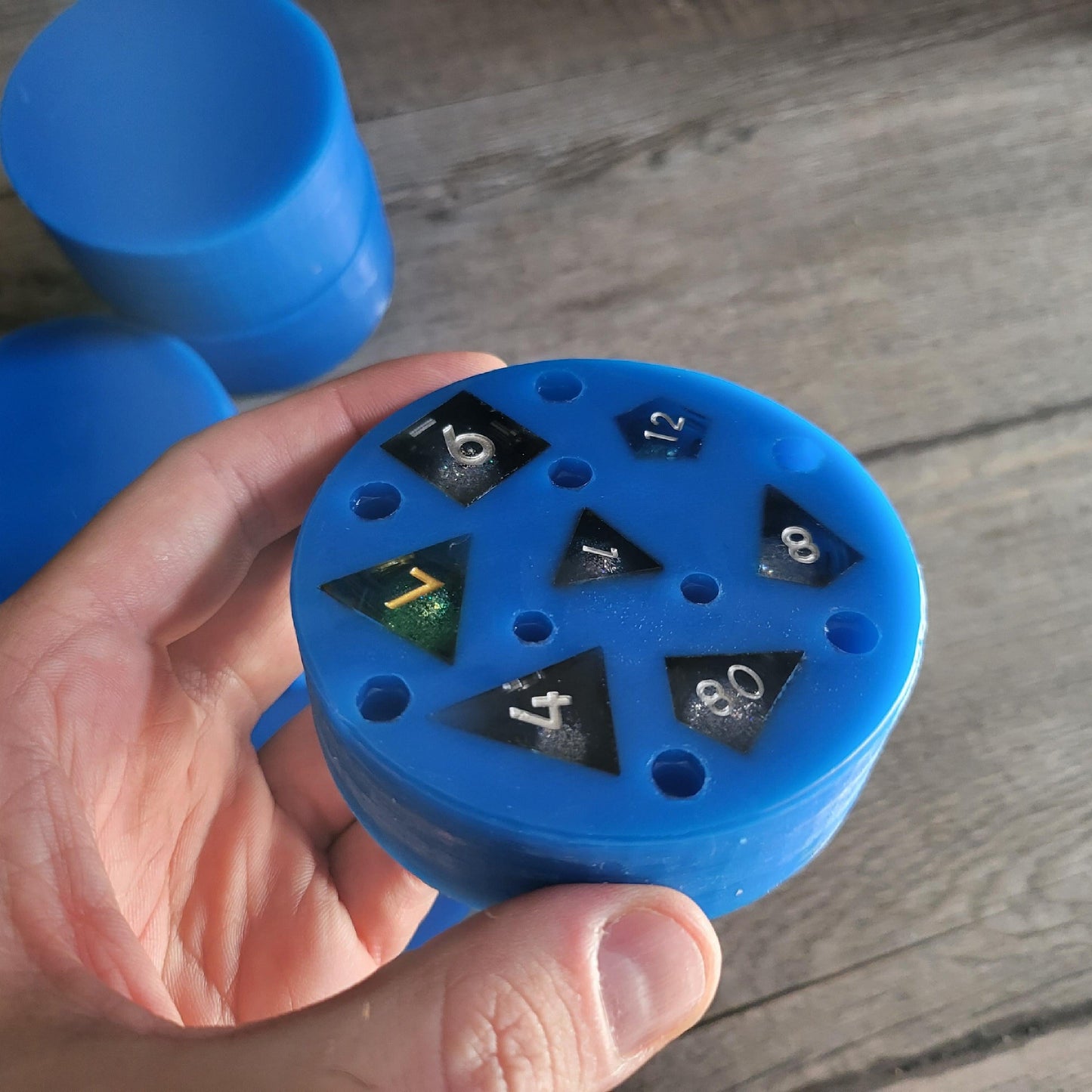 Silicone mold to create resin dice for role-playing games