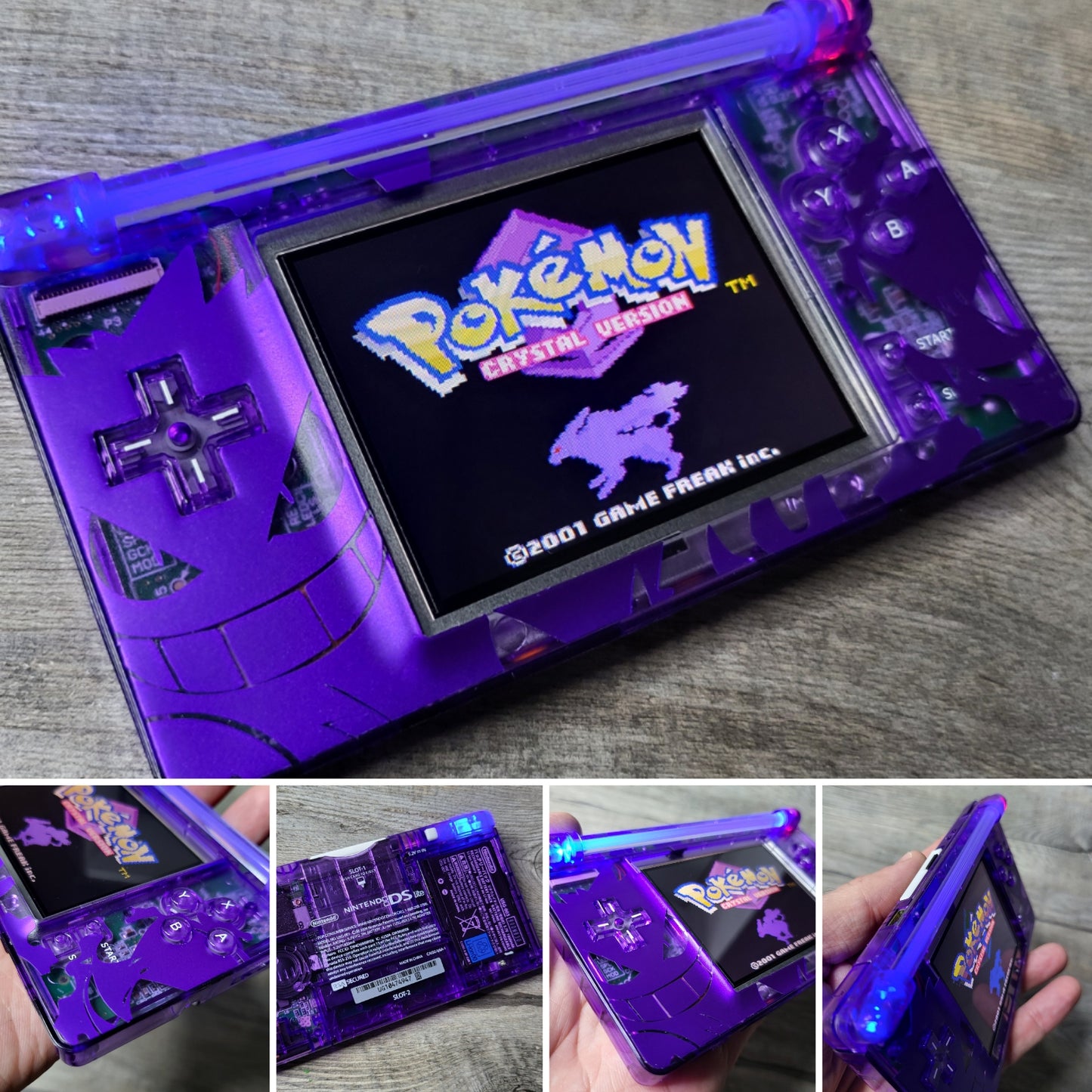 Custom Nintendo gameboy macro console in Pokemon Gengar style