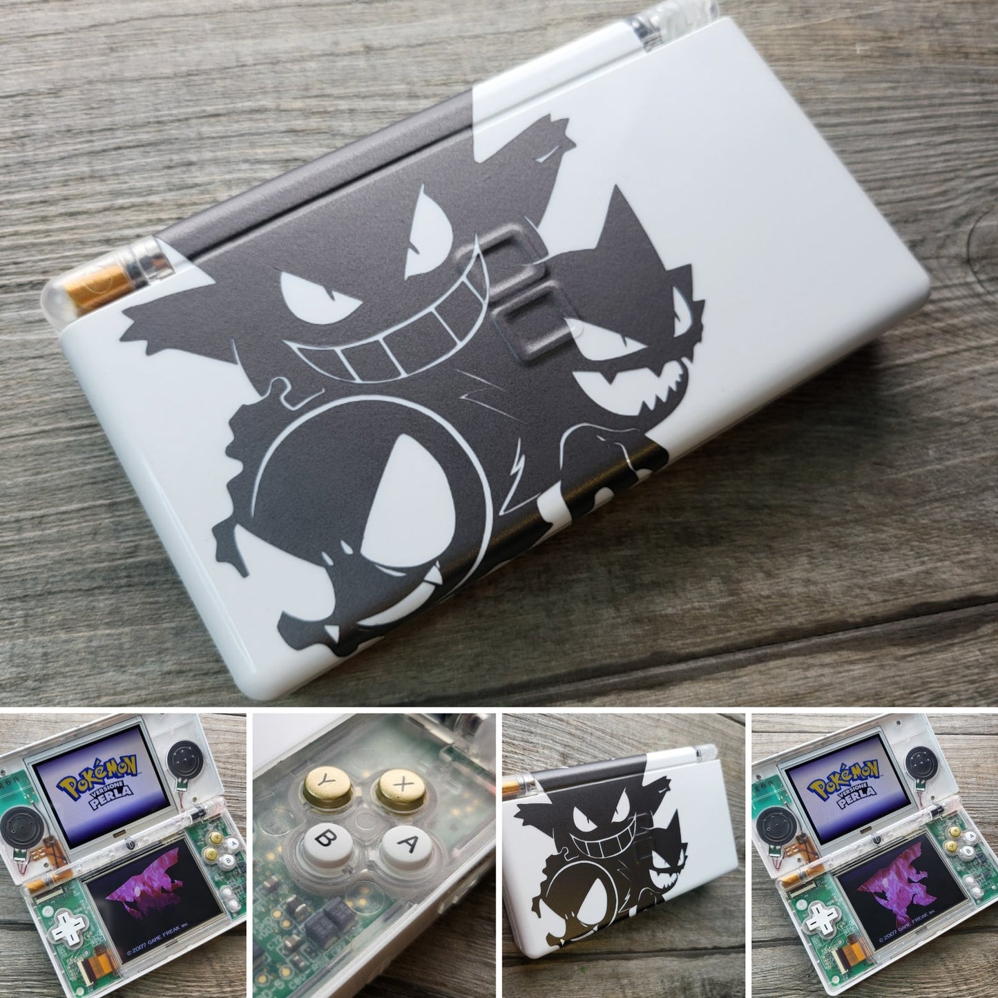 Custom Nintendo DS Lite console in Pokemon Gengar style