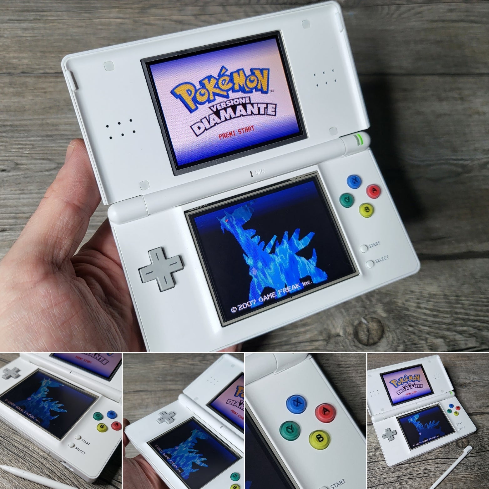 Custom Nintendo DS Lite console with colored snes buttons