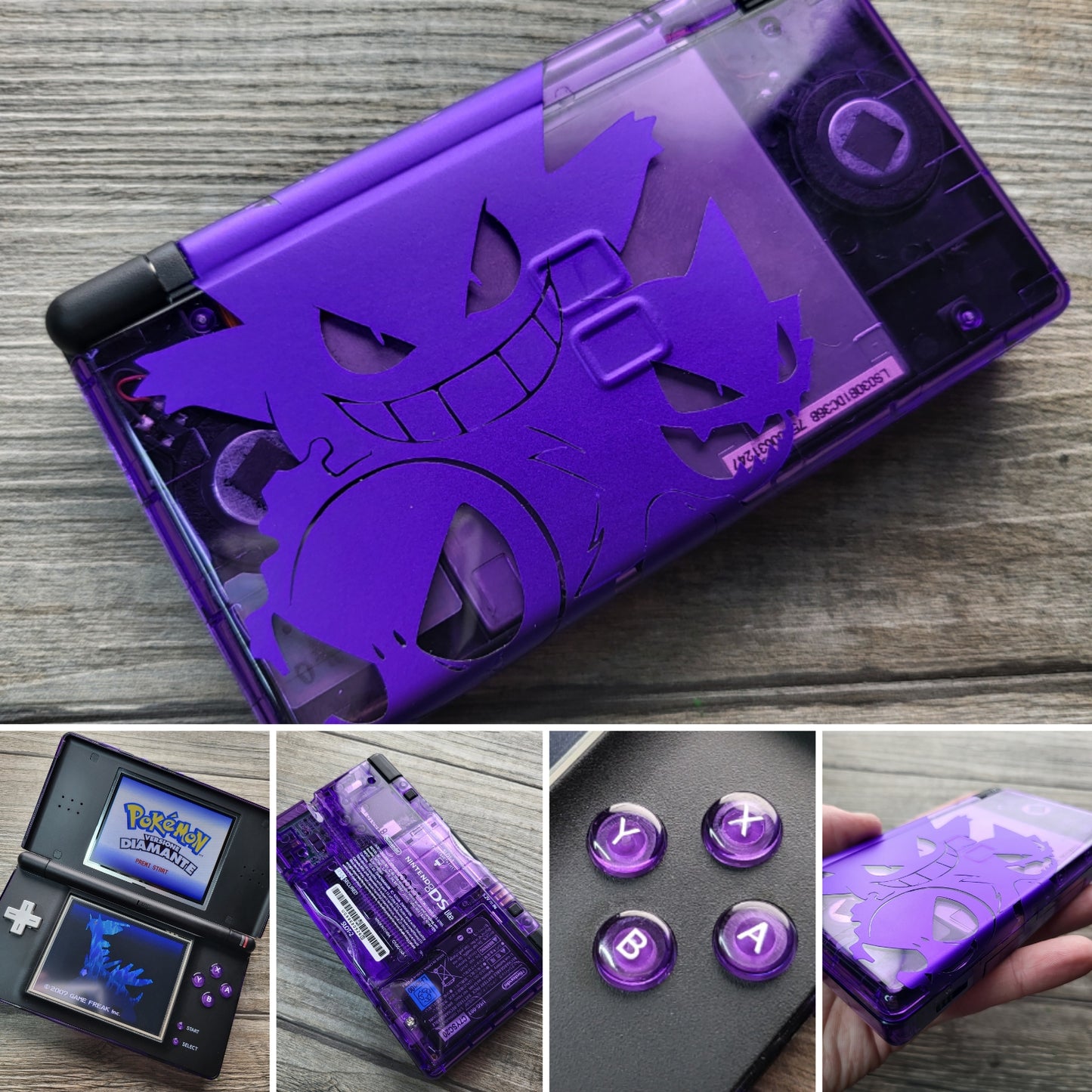 Custom Nintendo DS Lite console in Pokemon Gengar style