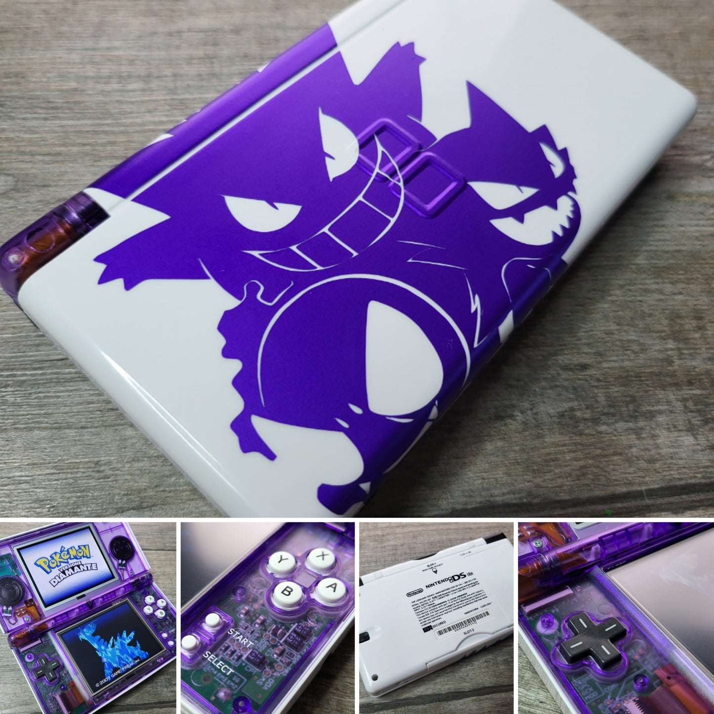 Custom Nintendo DS Lite console in Pokemon Gengar style