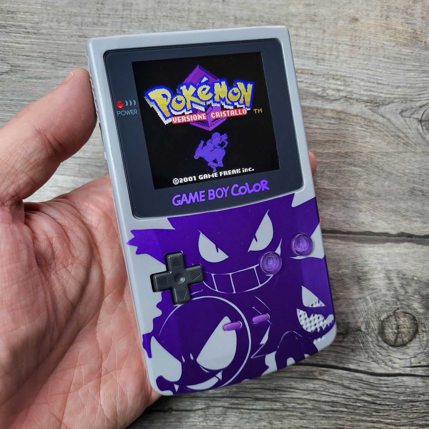 Custom Nintendo gameboy color console in Pokemon Gengar style