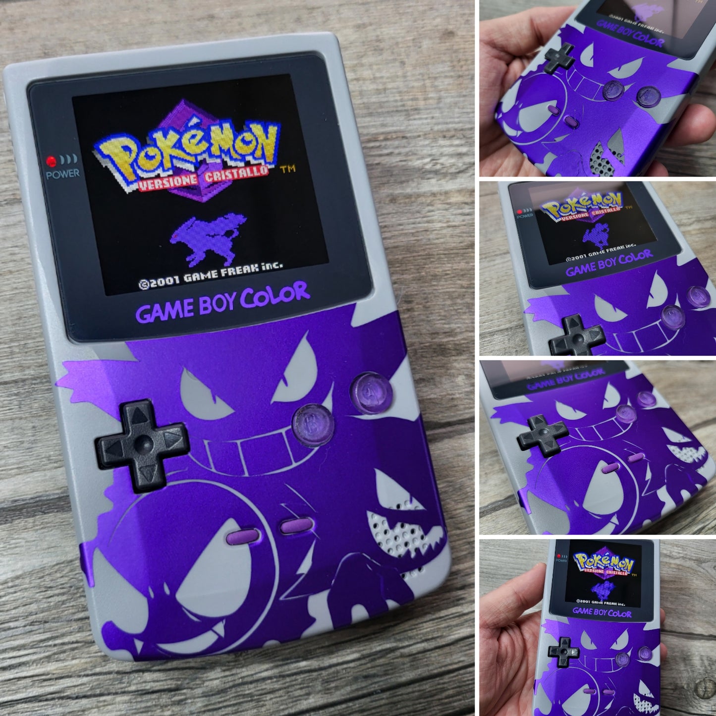 Custom Nintendo gameboy color console in Pokemon Gengar style