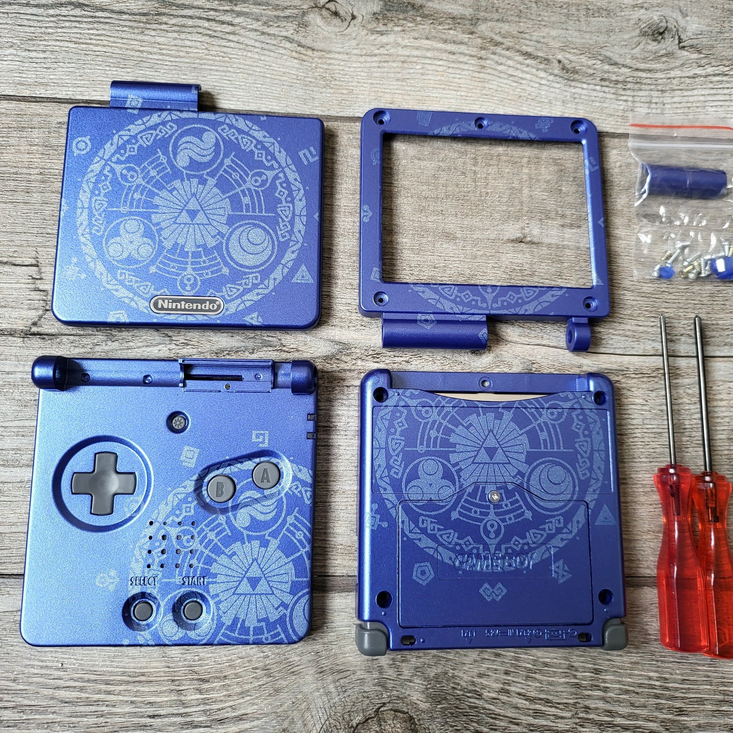 Custom shell cover for Nintendo with Zelda theme laser engravings