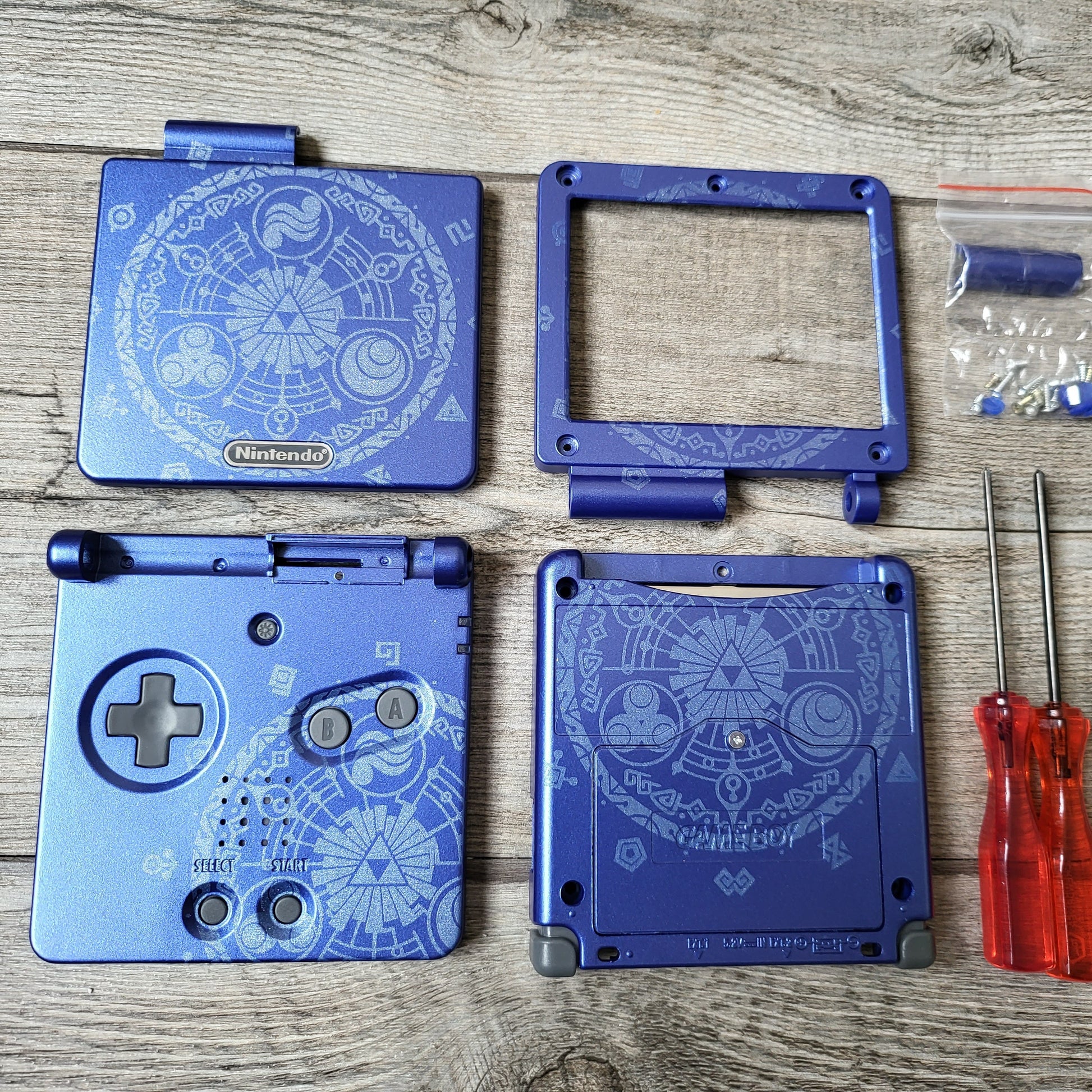 Custom shell cover for Nintendo with Zelda theme laser engravings