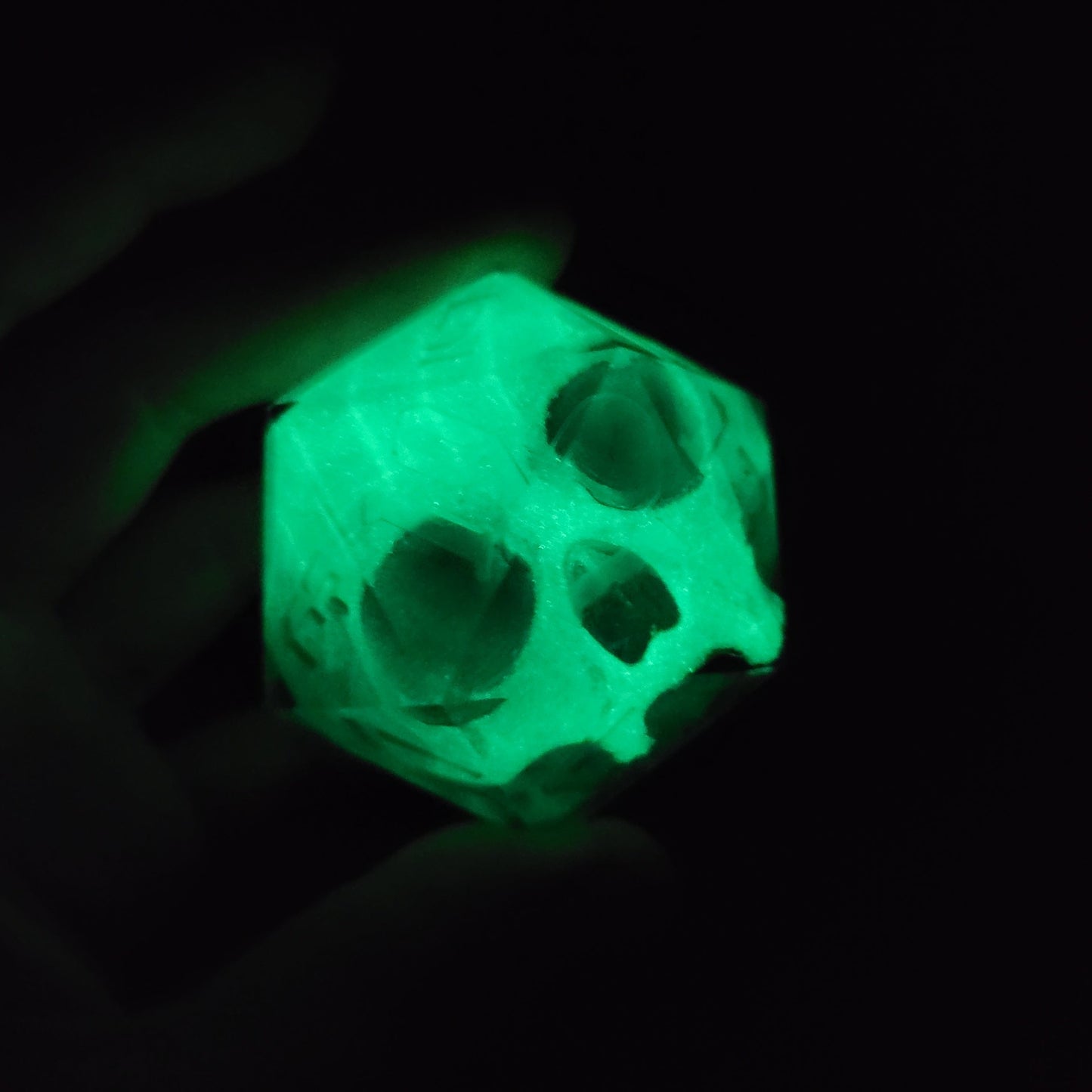 D20 Dice in 66mm jumbo size with skull inside for role playing games for Dungeons and Dragons