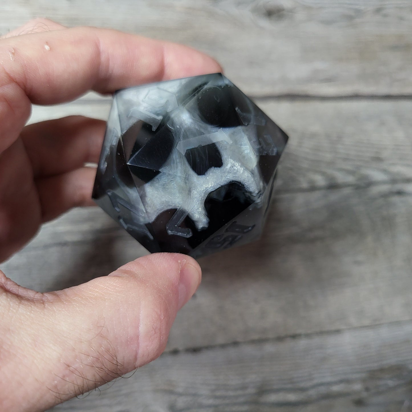 D20 Dice in 66mm jumbo size with skull inside for role playing games for Dungeons and Dragons