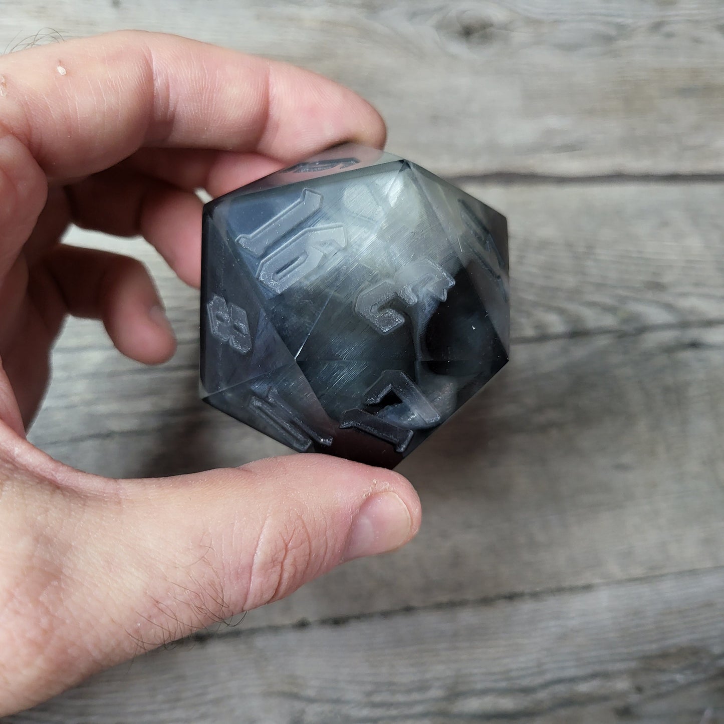 D20 Dice in 66mm jumbo size with skull inside for role playing games for Dungeons and Dragons