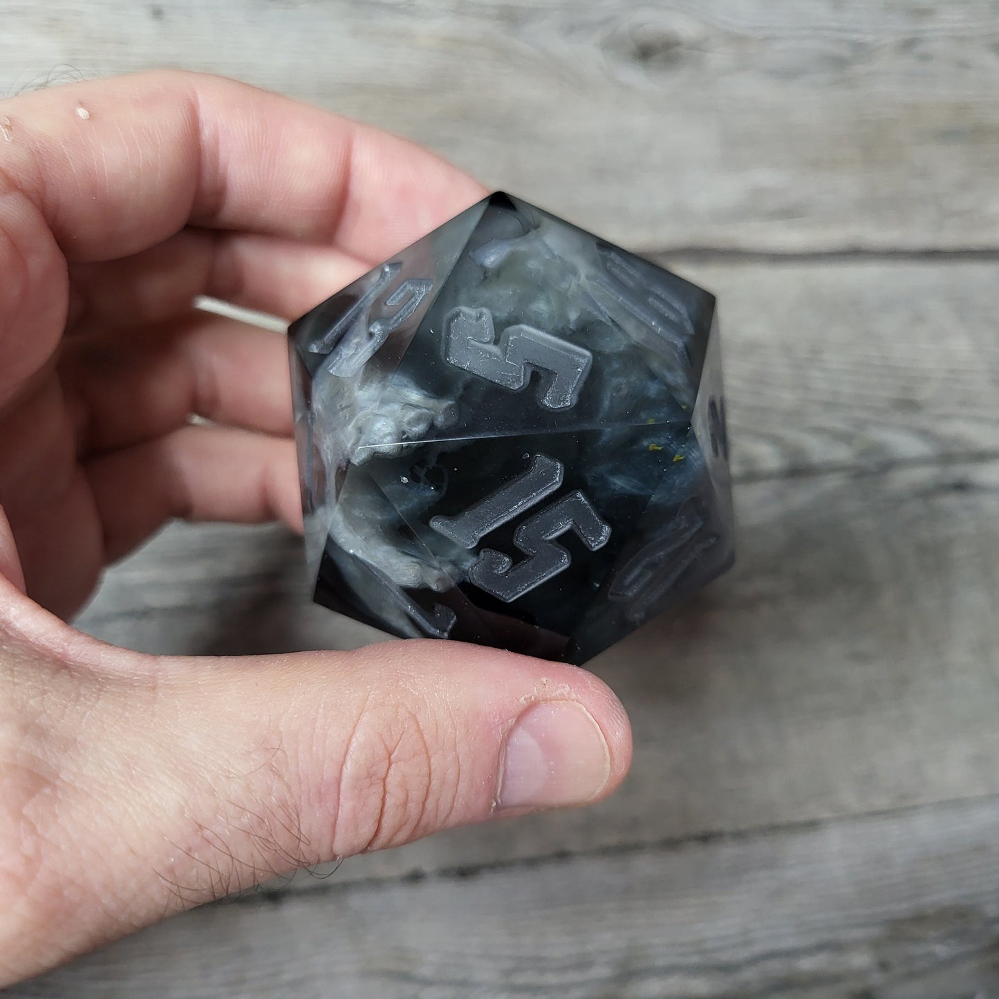 D20 Dice in 66mm jumbo size with skull inside for role playing games for Dungeons and Dragons