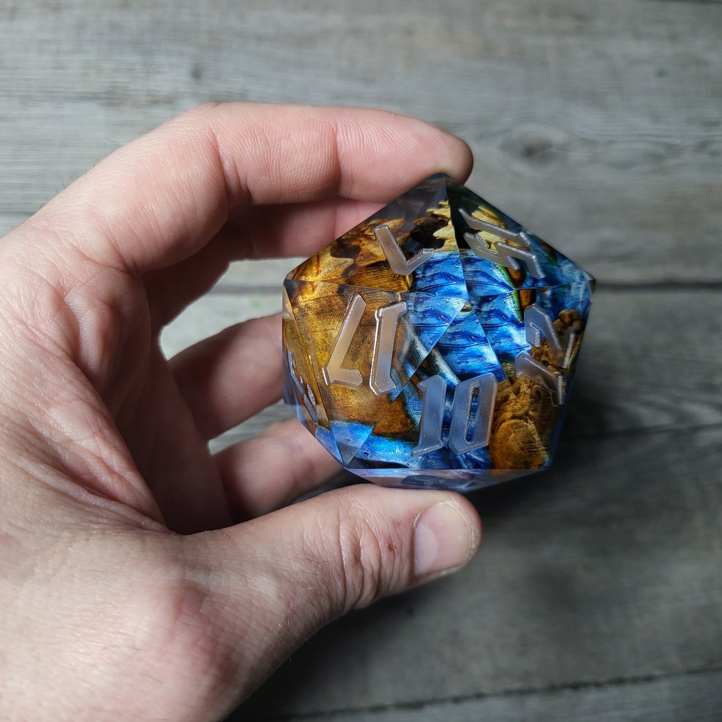 D20 Dice in 66mm jumbo size with skull inside for role playing games for Dungeons and Dragons