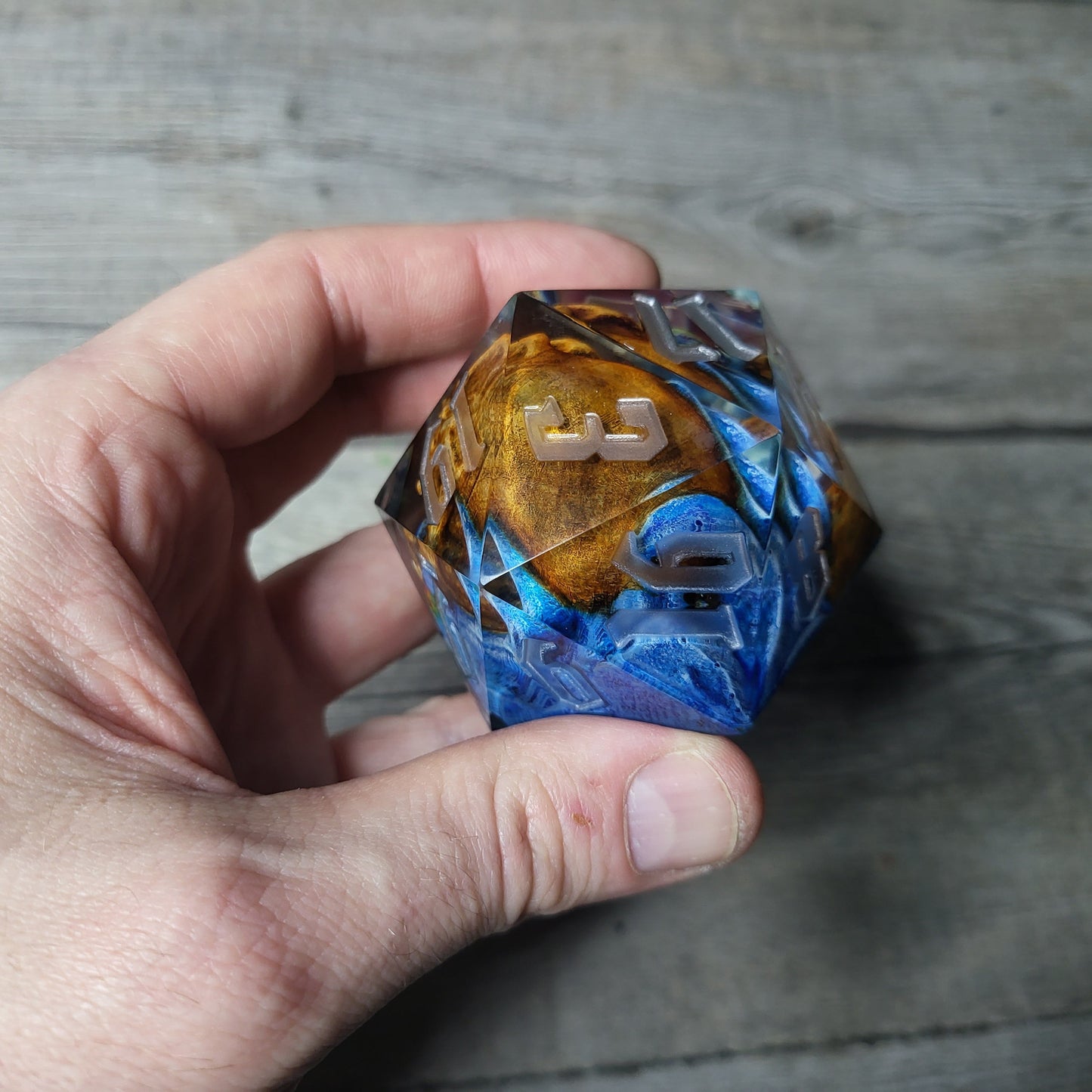 D20 Dice in 66mm jumbo size with skull inside for role playing games for Dungeons and Dragons