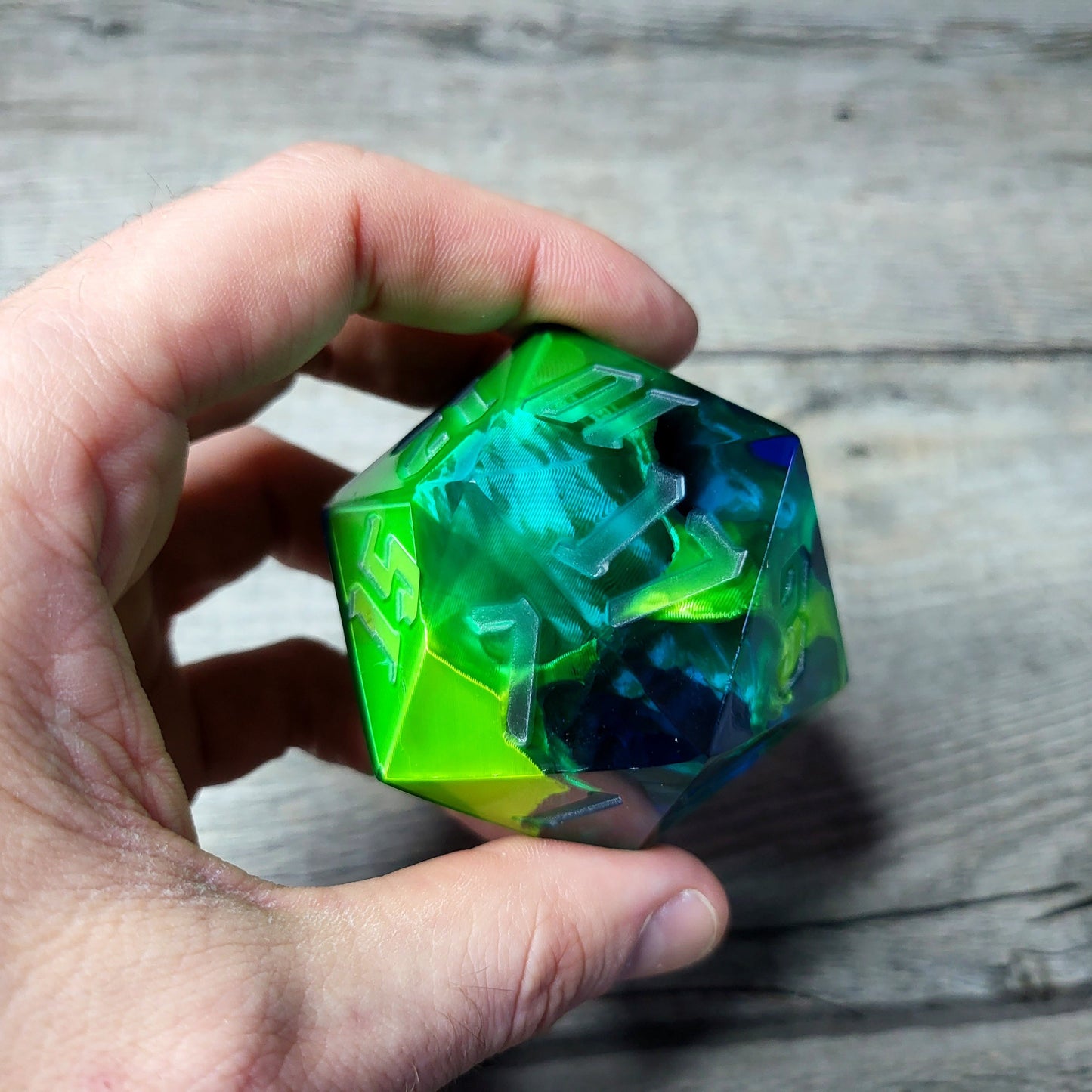 D20 Dice in 66mm jumbo size with skull inside for role playing games for Dungeons and Dragons