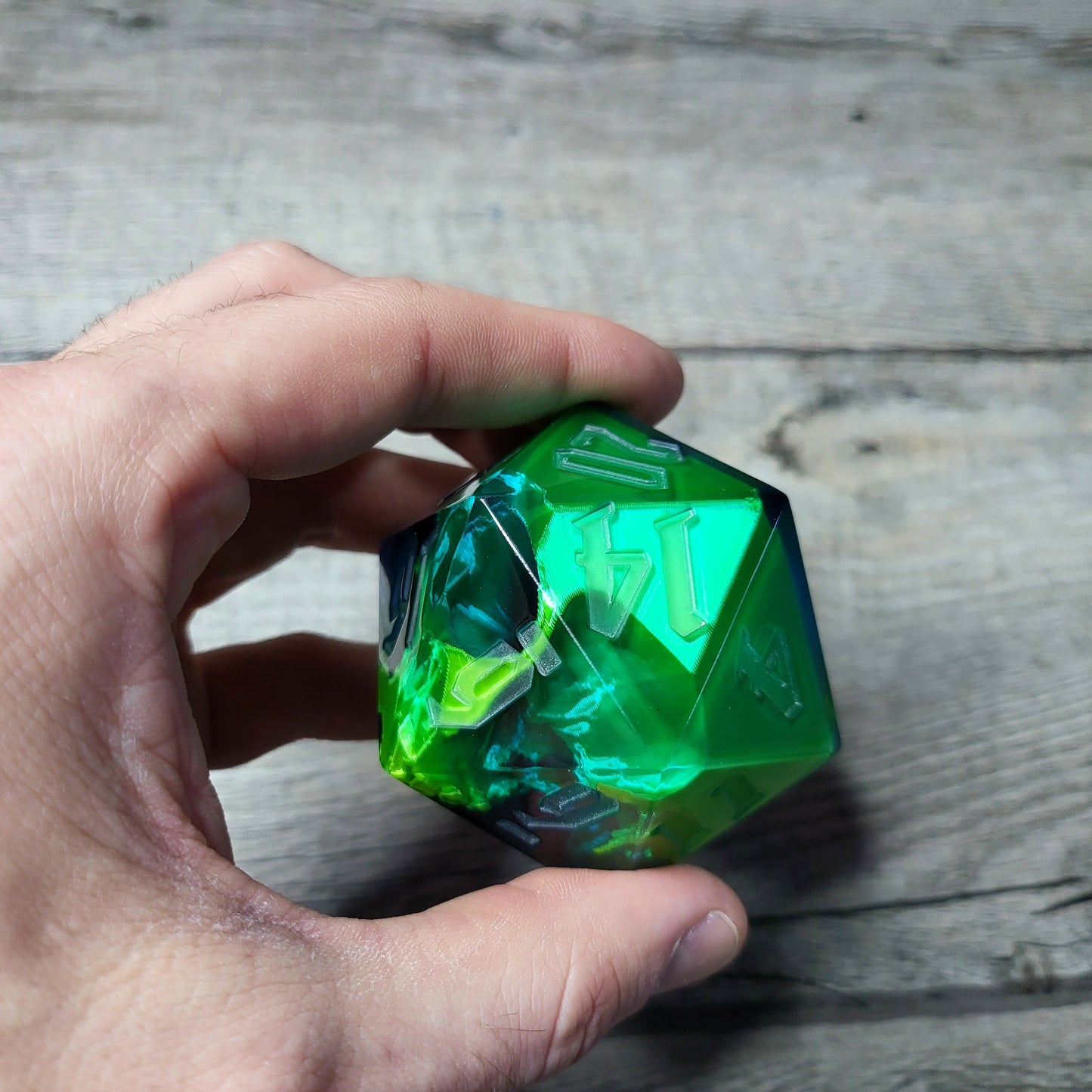 D20 Dice in 66mm jumbo size with skull inside for role playing games for Dungeons and Dragons
