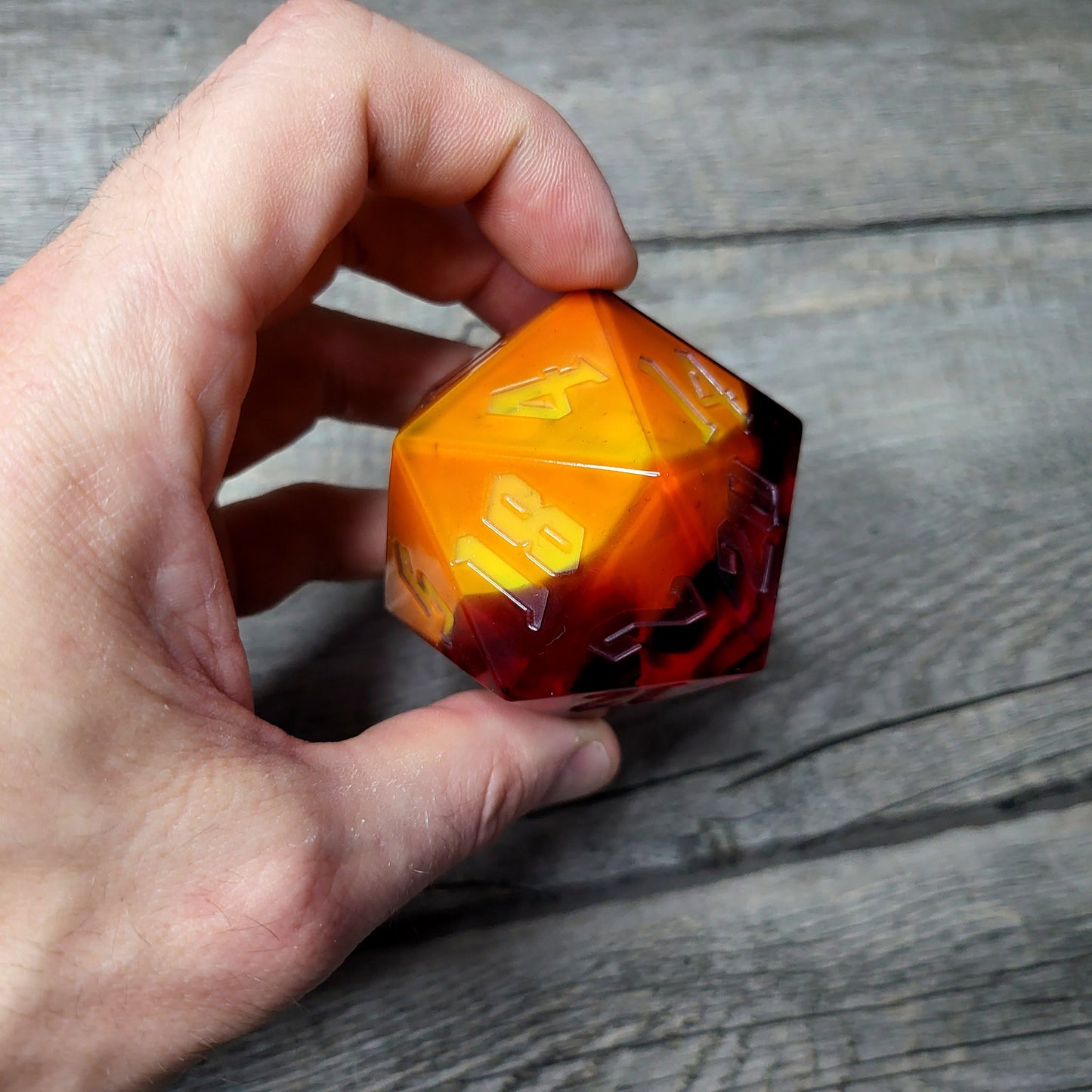 D20 Dice in 66mm jumbo size with skull inside for role playing games for Dungeons and Dragons