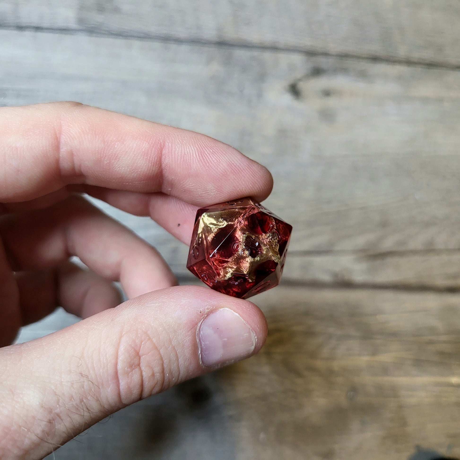 Dice D20 with skull inside for role playing for Dungeons and Dragons