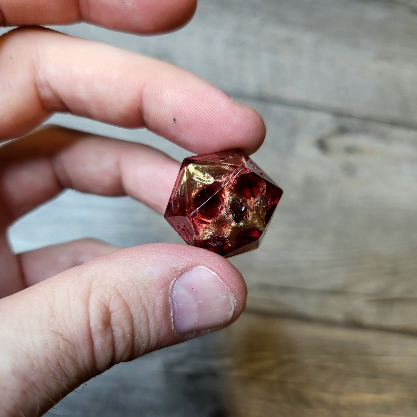 Dice D20 with skull inside for role playing for Dungeons and Dragons