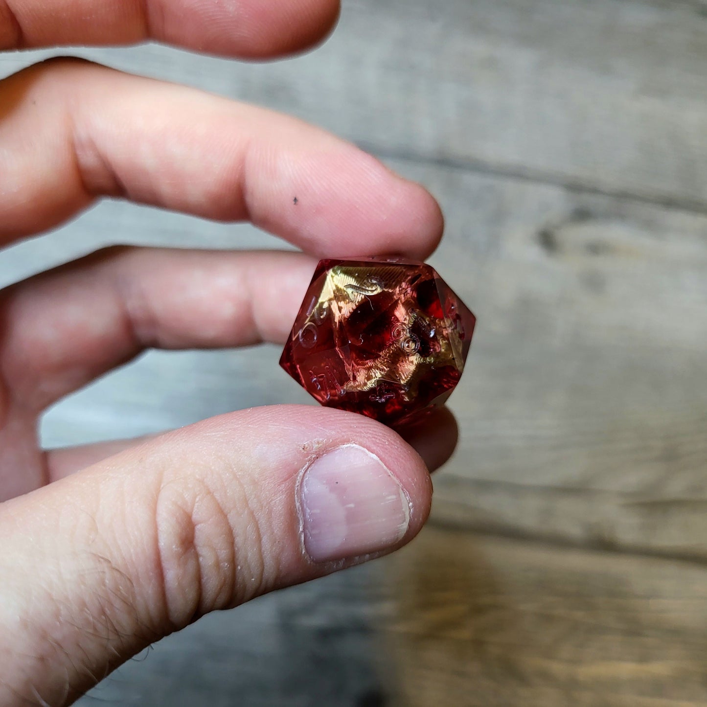Dice D20 with skull inside for role playing for Dungeons and Dragons