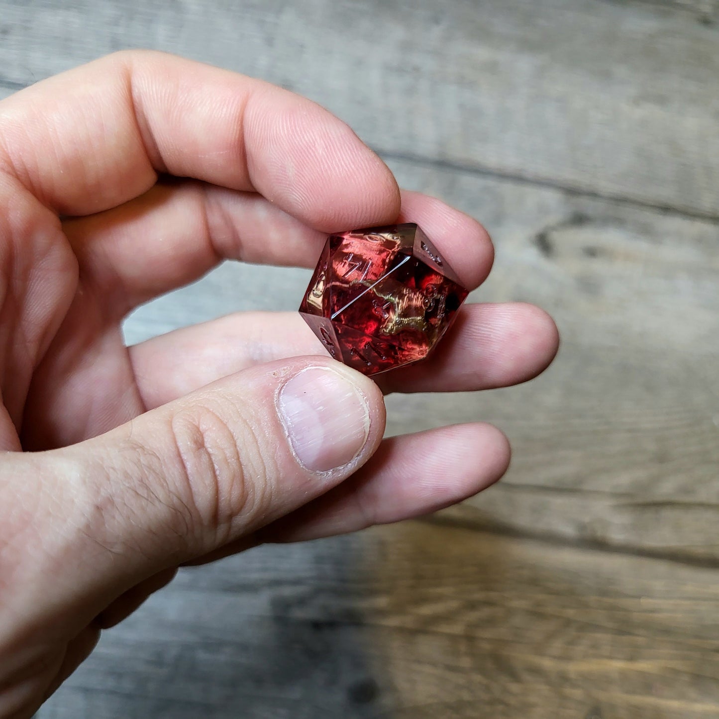 Dice D20 with skull inside for role playing for Dungeons and Dragons