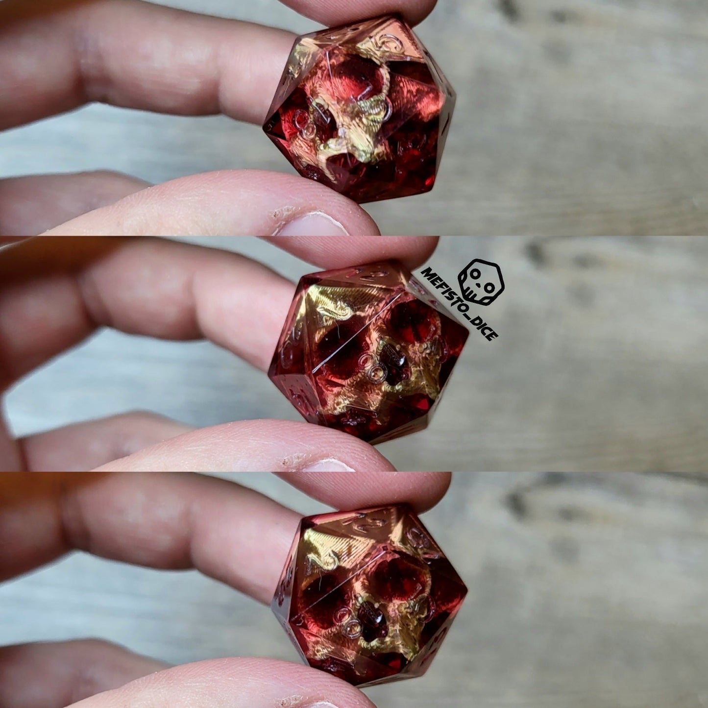 Dice D20 with skull inside for role playing for Dungeons and Dragons