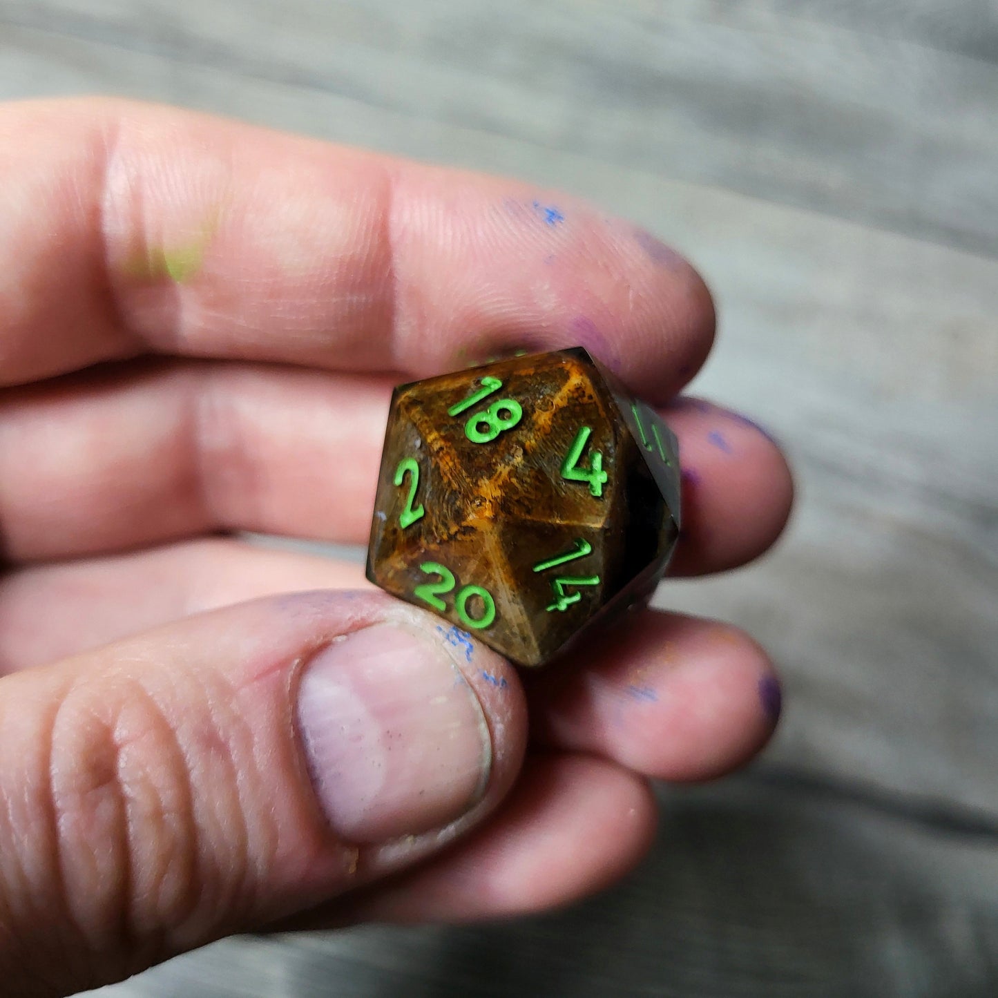 Dice D20 with skull inside for role playing for Dungeons and Dragons