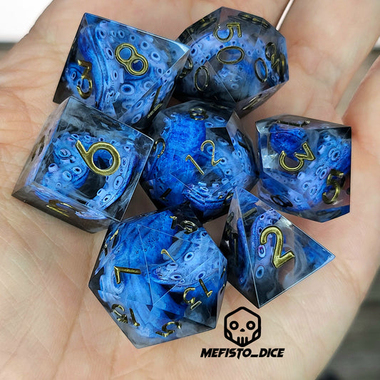 Dice set with tentacles inside and for play dnd , dungeons and dragons and Call of Cthulhu