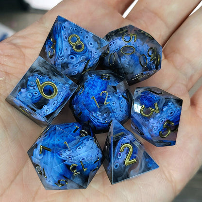 Dice set with tentacles inside and for play dnd , dungeons and dragons and Call of Cthulhu