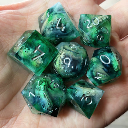 Dice set with tentacles inside and for play dnd , dungeons and dragons and Call of Cthulhu