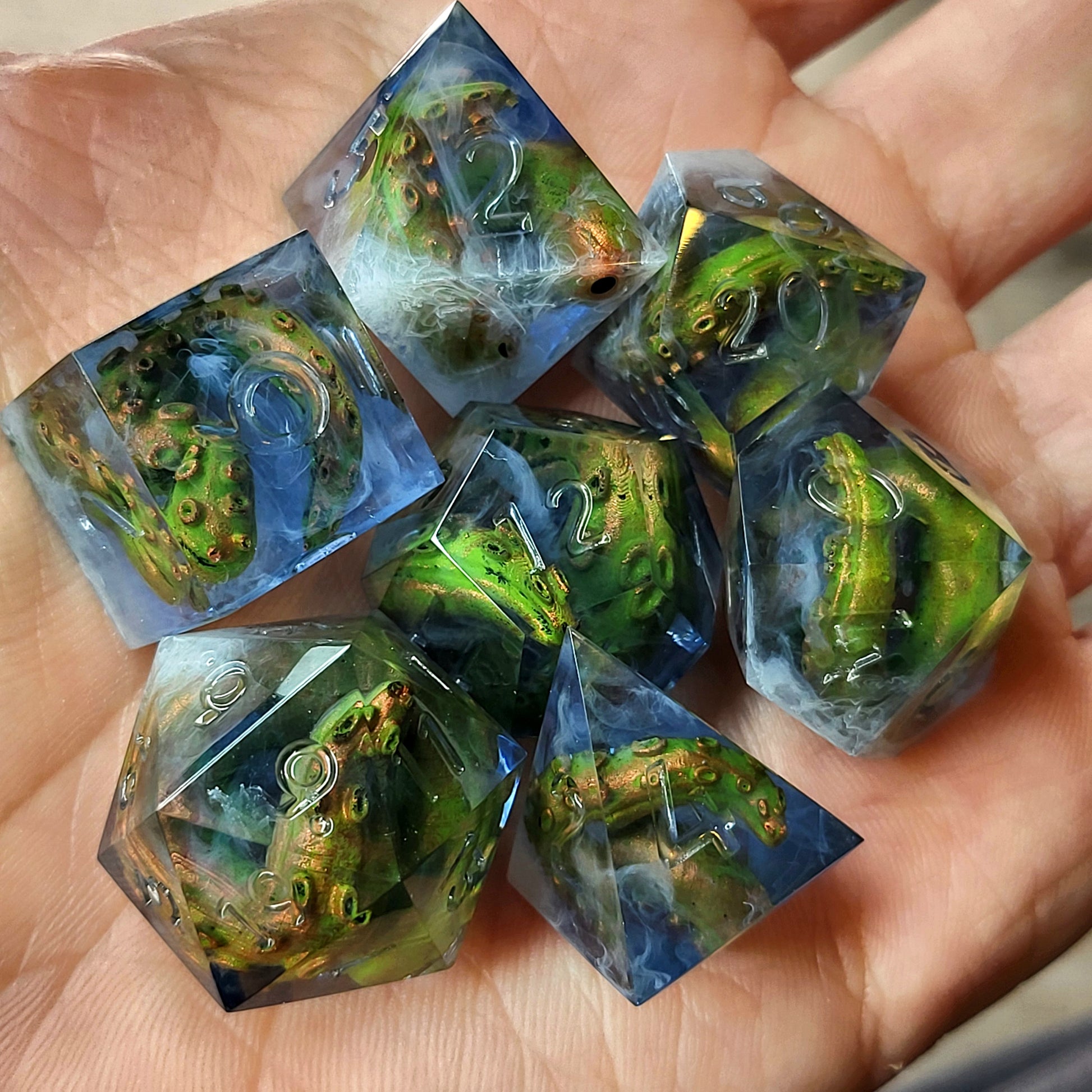 Call of Cthulhu Dice set with tentacles inside and for play dnd , dungeons and dragons