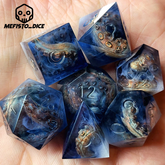 Call of Cthulhu Dice set with white tentacles inside and for play dnd , dungeons and dragons
