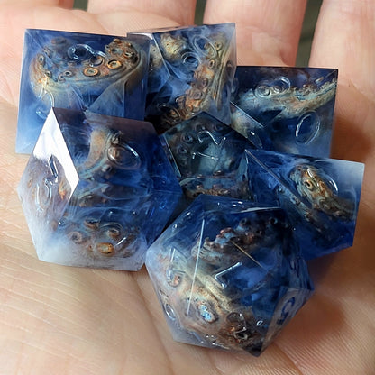 Call of Cthulhu Dice set with white tentacles inside and for play dnd , dungeons and dragons