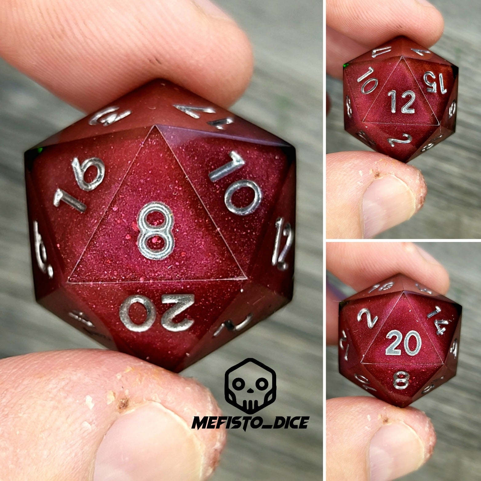 D20 dice dnd Dungeons and Dragons ruby red – Dice and Game