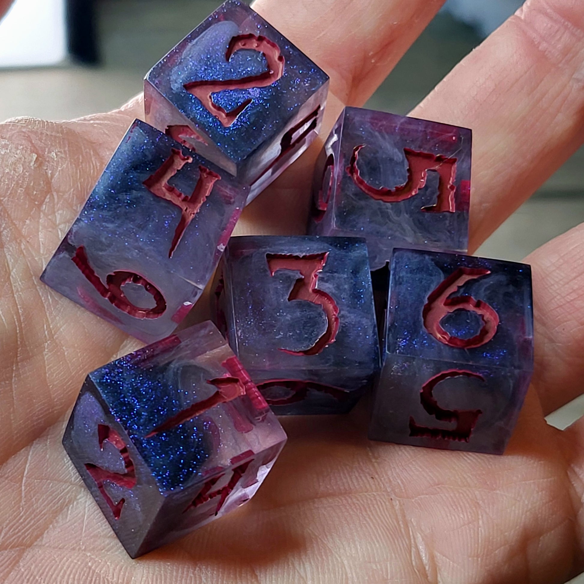Dice set in D6 format for role-playing games for Dungeons and Dragons