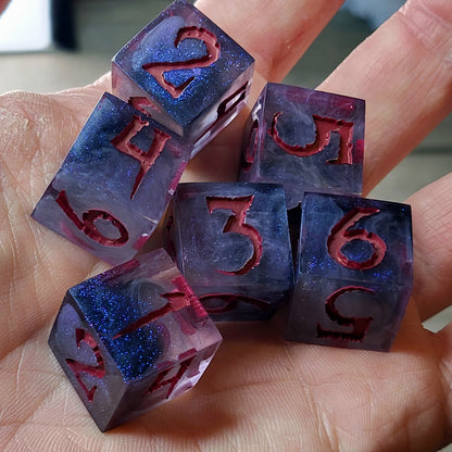 Dice set in D6 format for role-playing games for Dungeons and Dragons