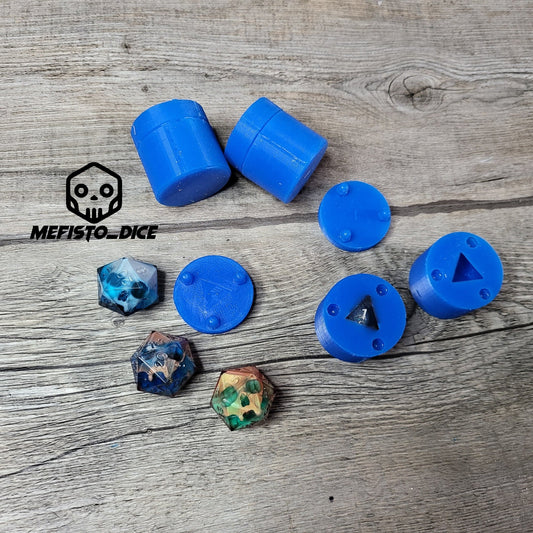 Silicone mold to create resin dice for role-playing games