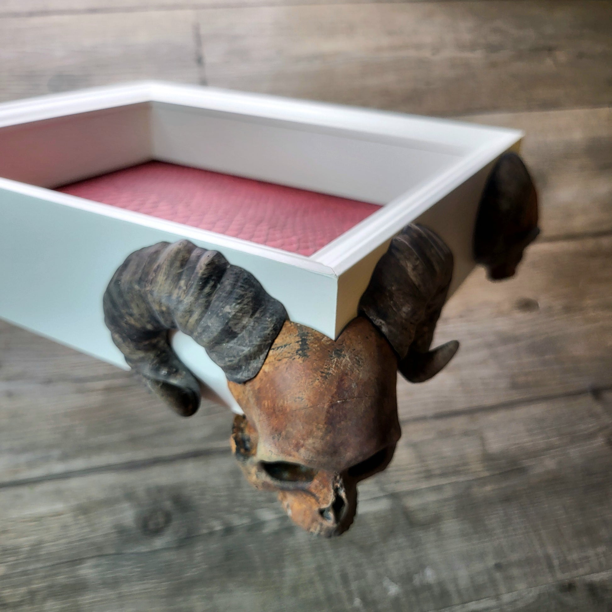 Dice tray with skull feet for dice rolling for tabletop role playing board games