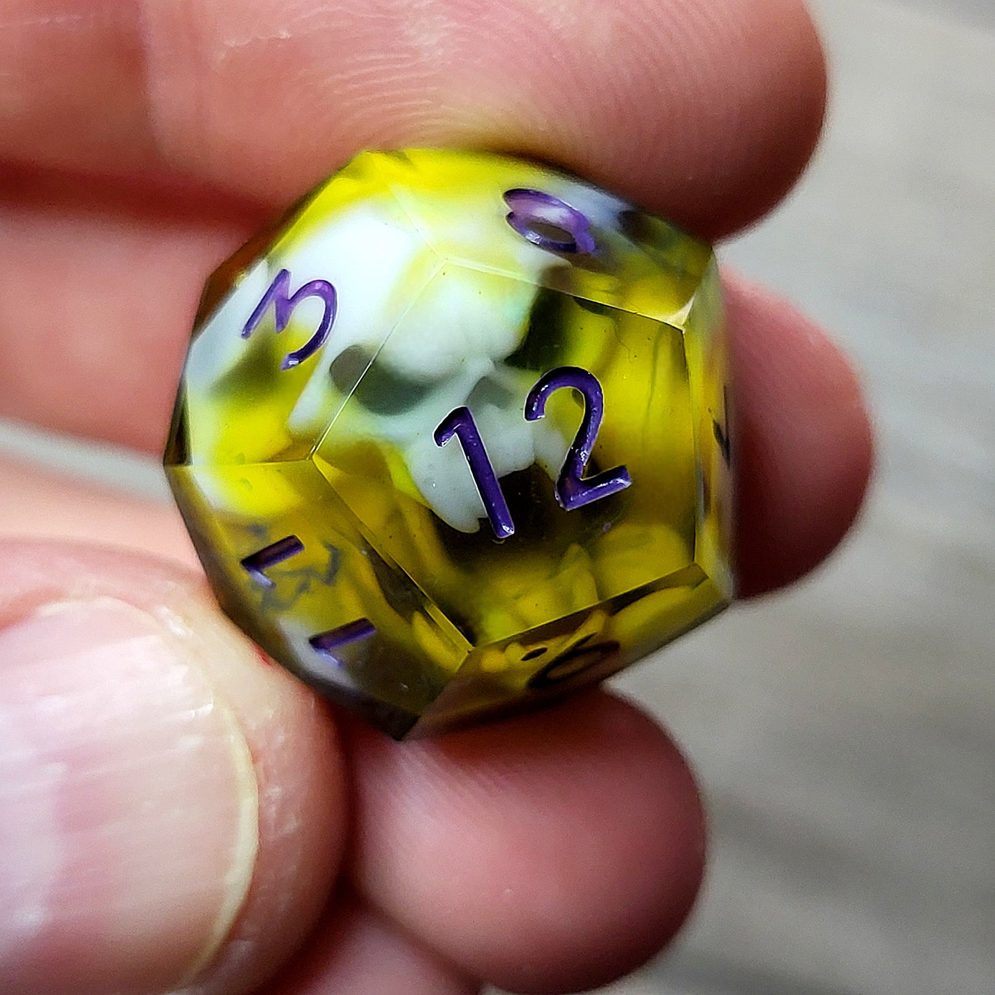 Dnd dice yellow and purple ink set Mefisto_Dice