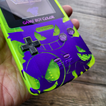 Nintendo gameboy color ips console in Gengar style