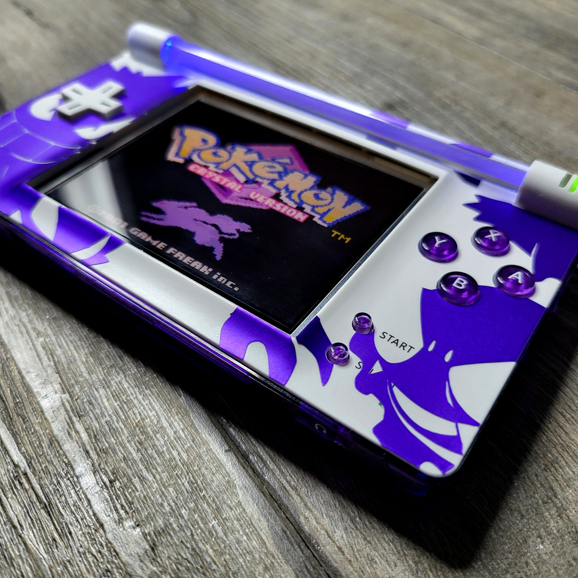 Custom Nintendo gameboy macro console in Pokemon Gengar style