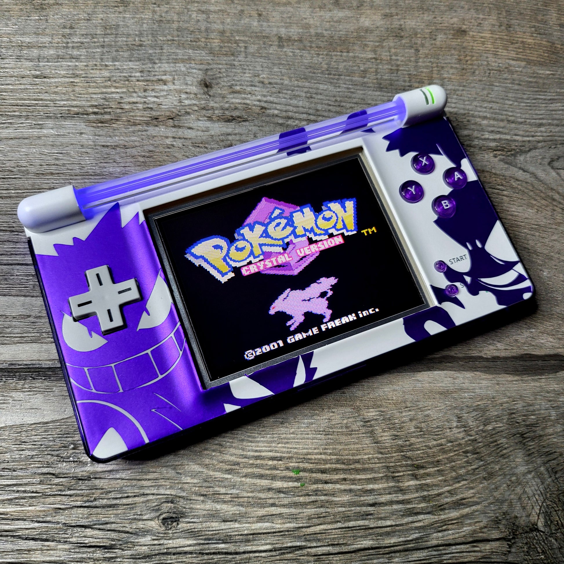 Custom Nintendo gameboy macro console in Pokemon Gengar style