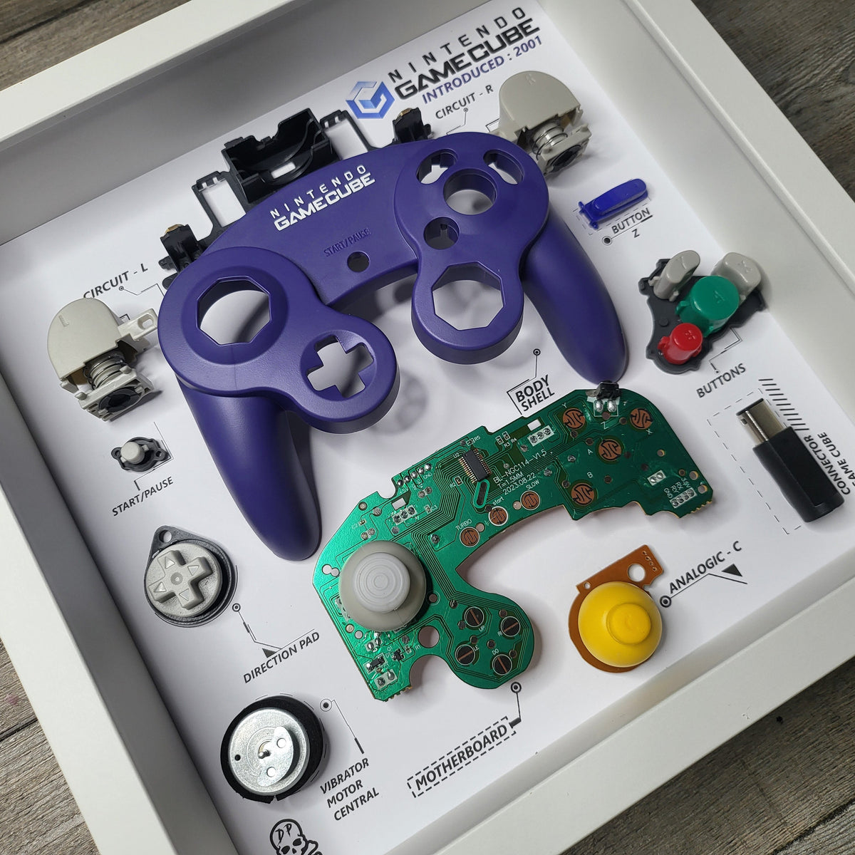 Nintendo GameCube shadow box framed controller purple – Dice and Game