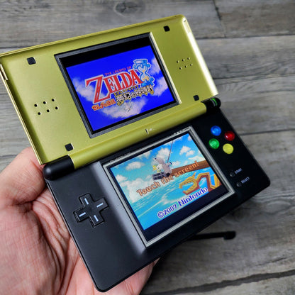 Nintendo DS Lite personalizzato oro zelda "pulsante snes"