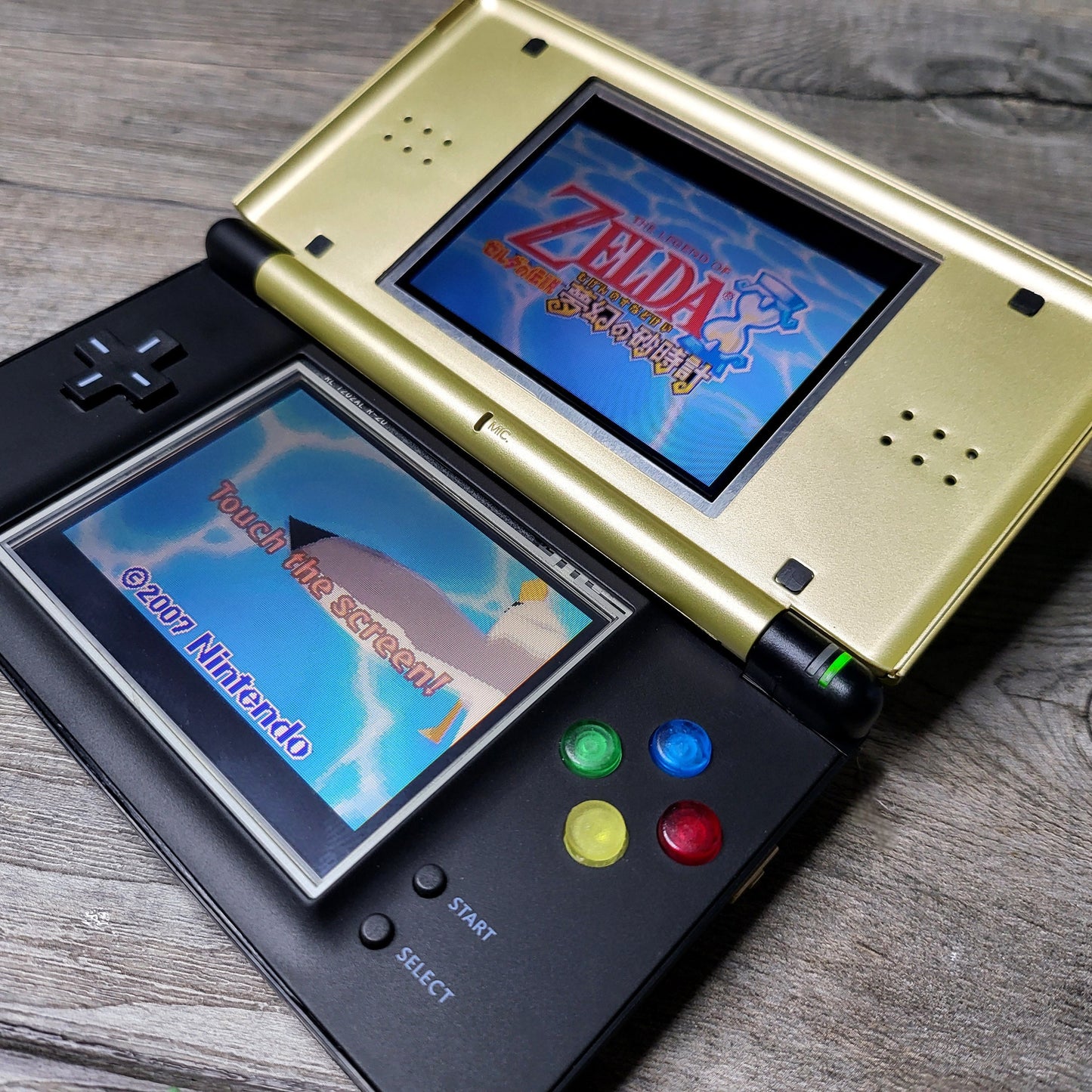 Nintendo DS Lite custom gold zelda "snes button"