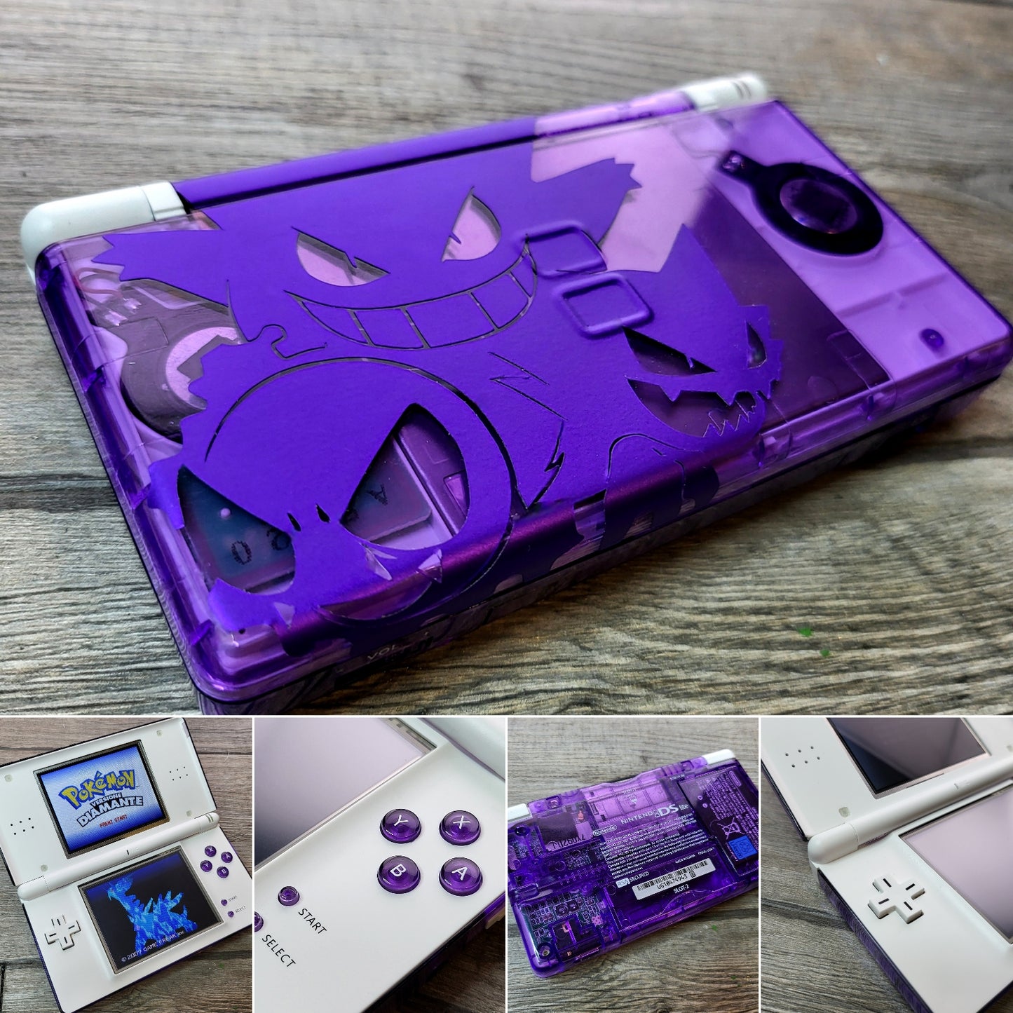 Custom Nintendo DS Lite console in Pokemon Gengar style