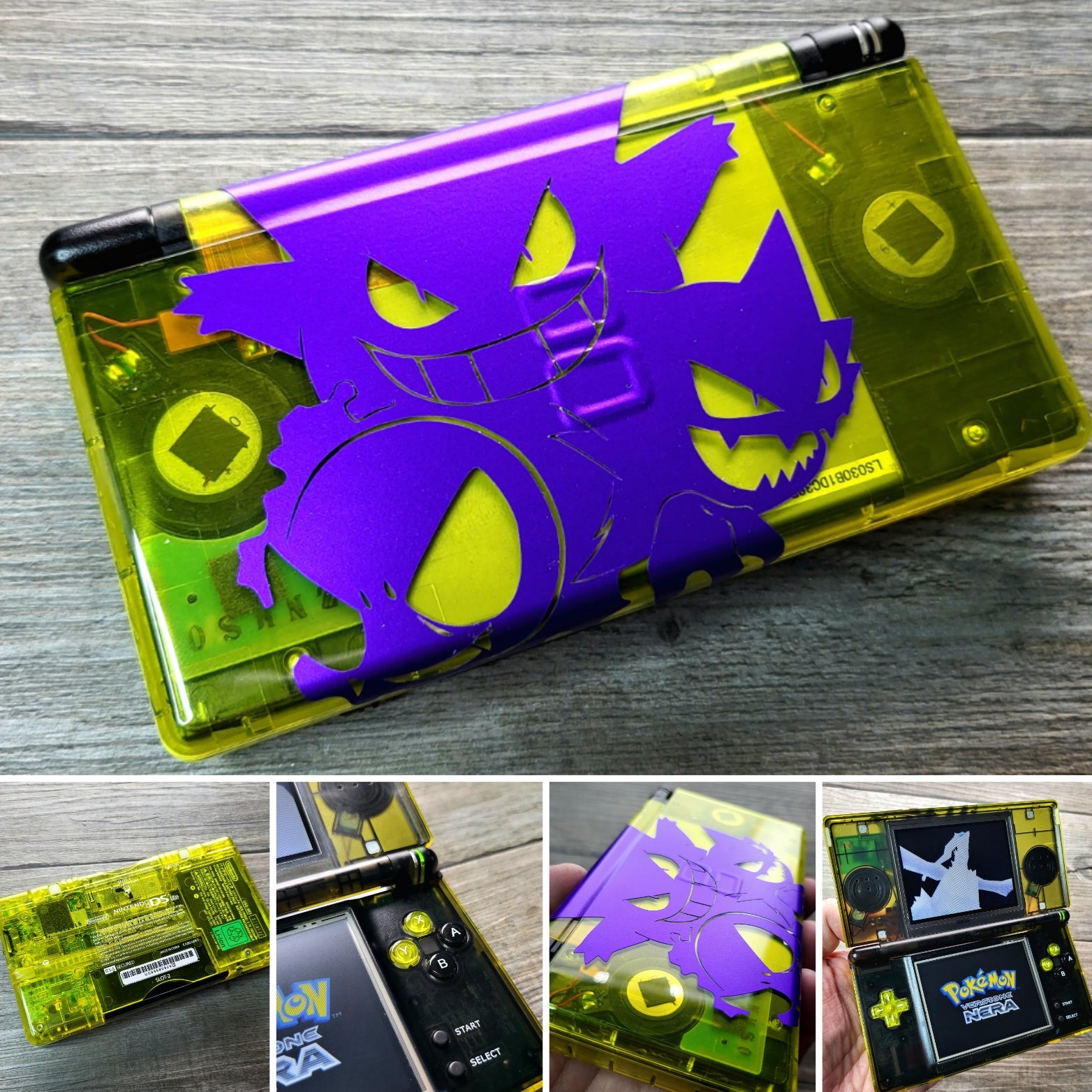 Custom Nintendo DS Lite console in Pokemon Gengar style