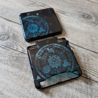 Custom shell cover for Nintendo with Zelda themed laser engravings