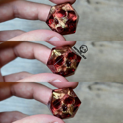 Dice D20 with skull inside for role playing for Dungeons and Dragons