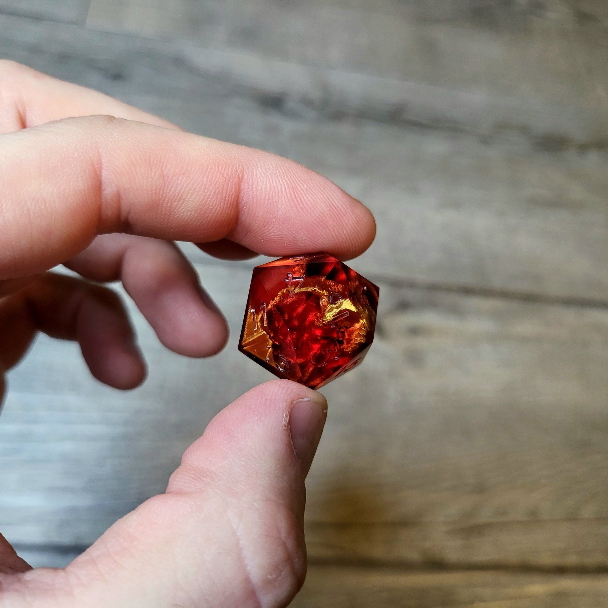 Dice D20 with skull inside for role playing for Dungeons and Dragons