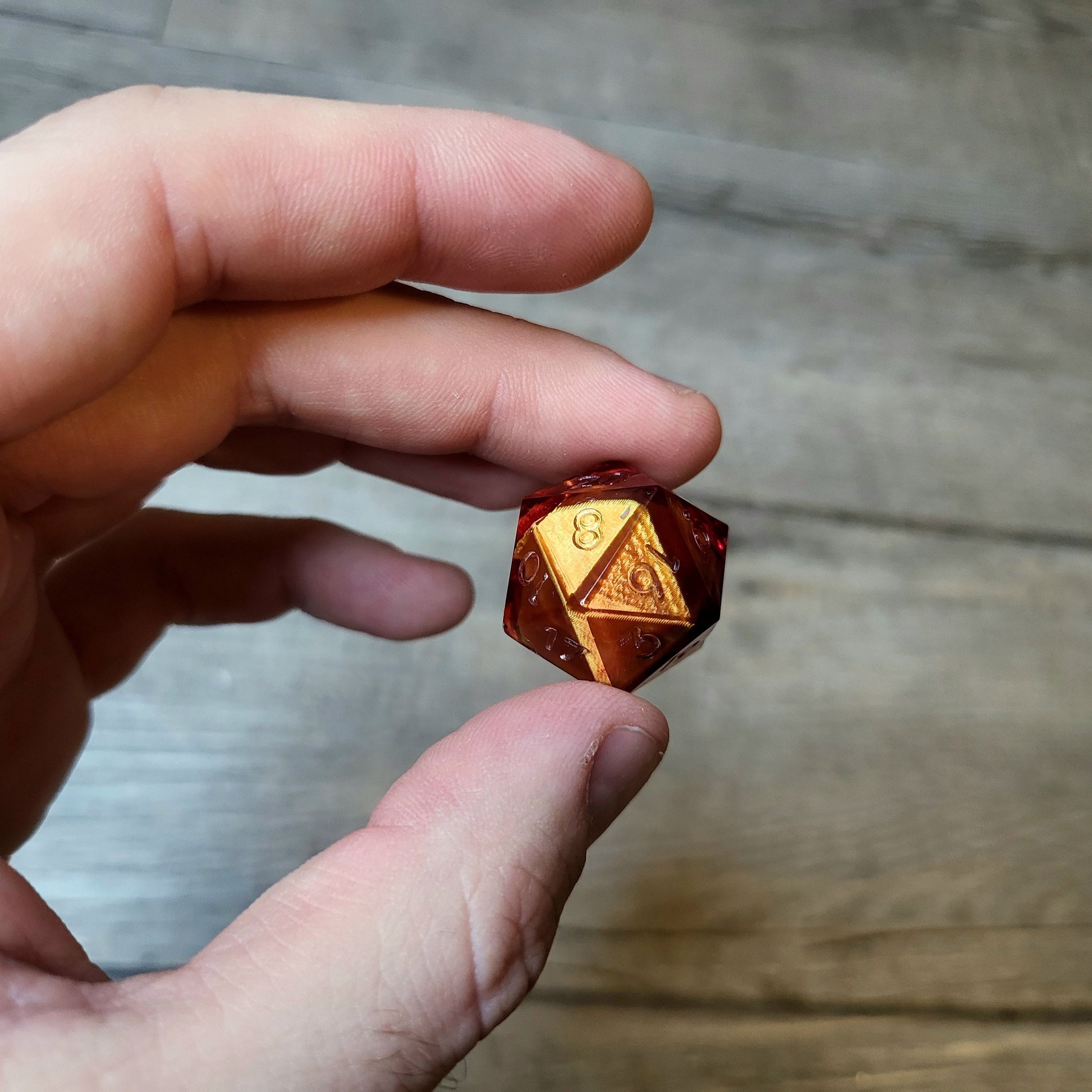 Dice D20 with skull inside for role playing for Dungeons and Dragons