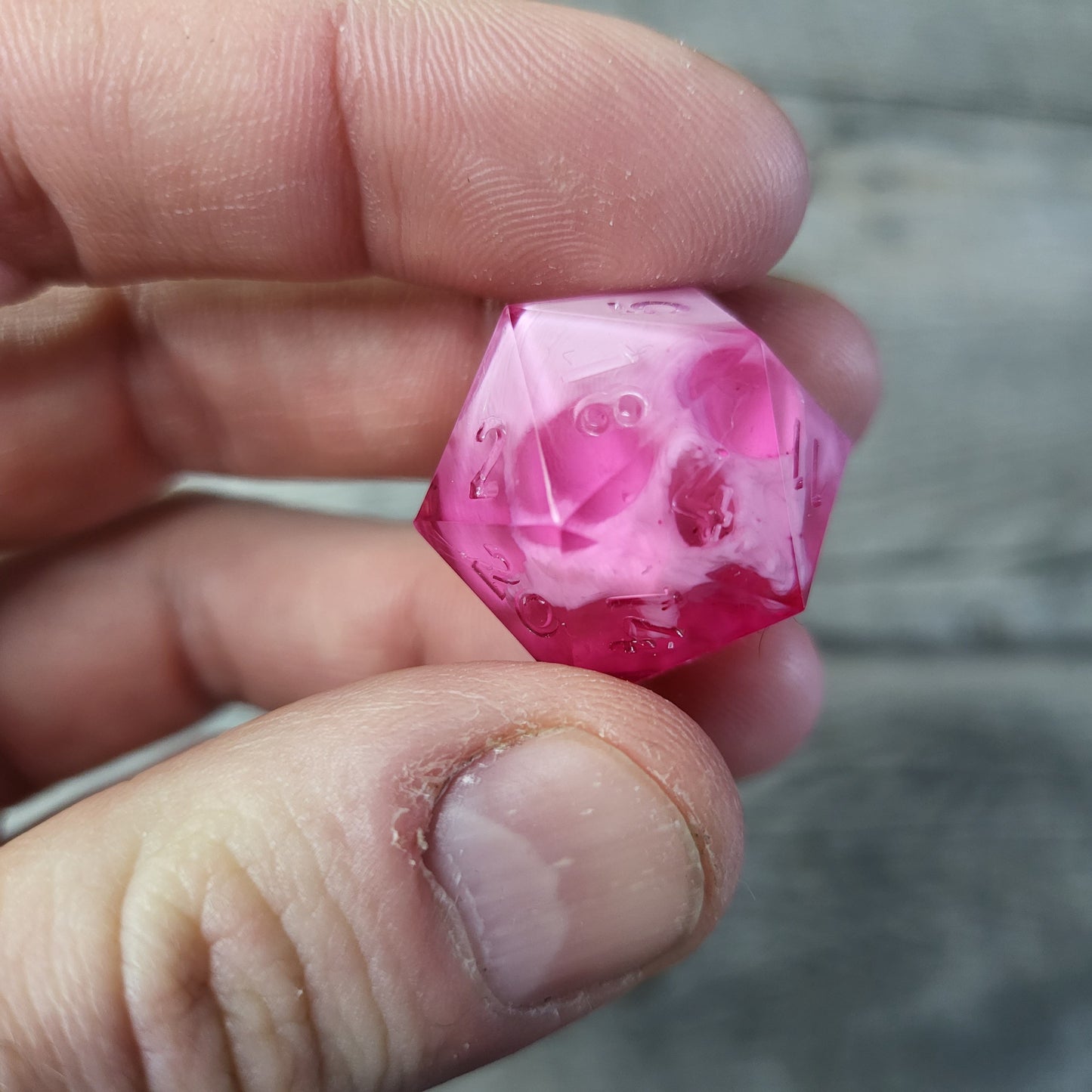 Dice D20 with skull inside for role playing for Dungeons and Dragons